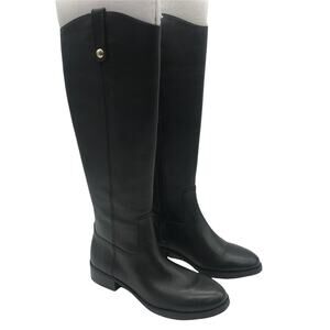 INC International Concepts Womens Fawne Boots Black Leather Knee High Zip 7 M